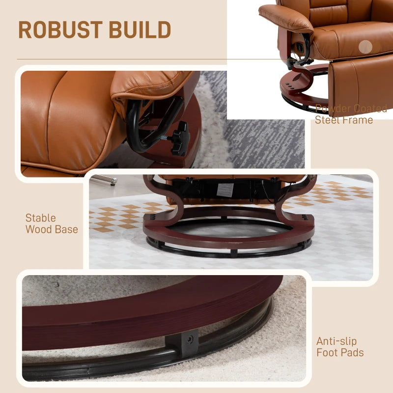 Brown Faux Leather Recliner Chair for Ultimate Comfort and Style in Your Living Room