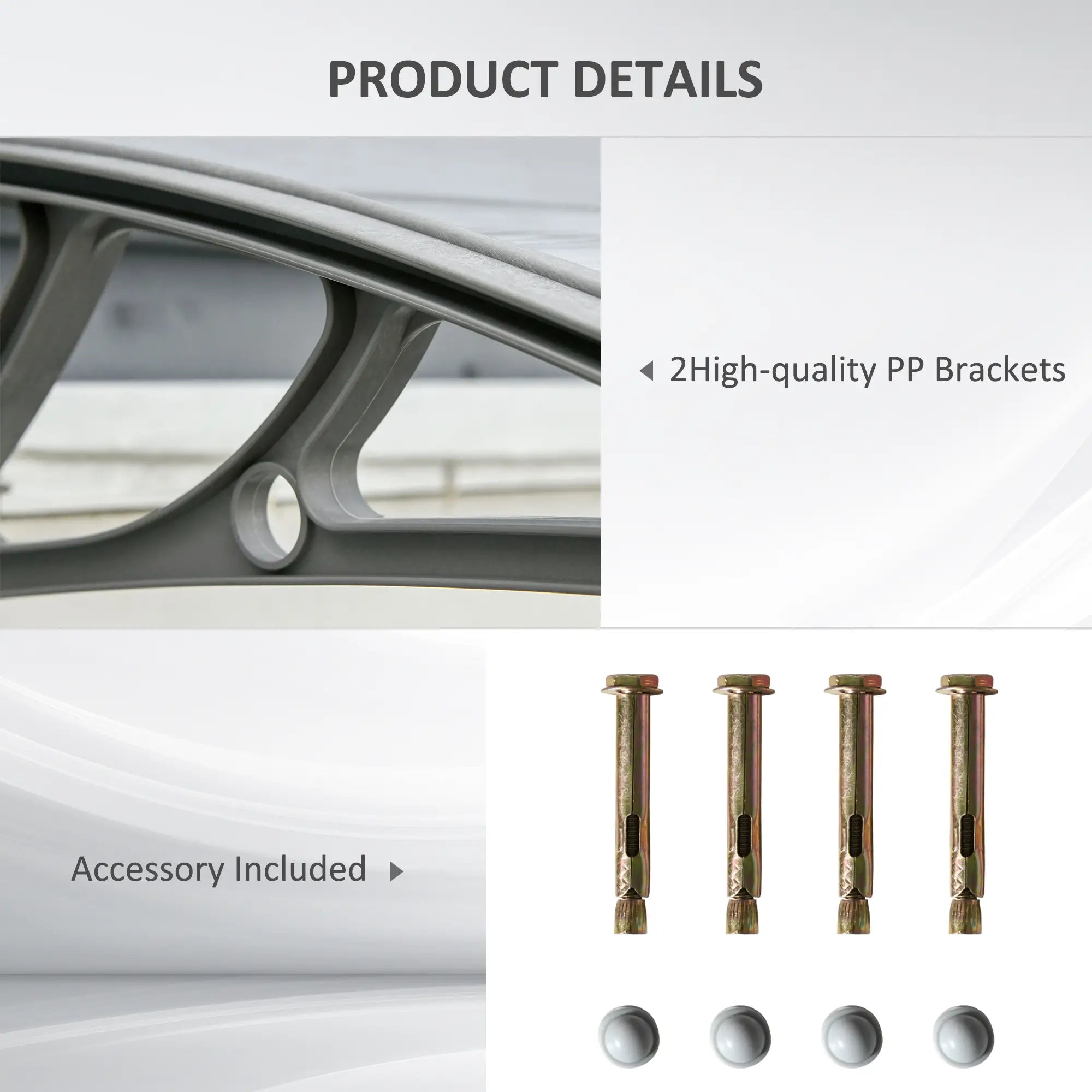 100 x 75cm Clear Front/Back Door Canopy - Aluminium Rigid Plastic Polycarbonate Rain Shelter