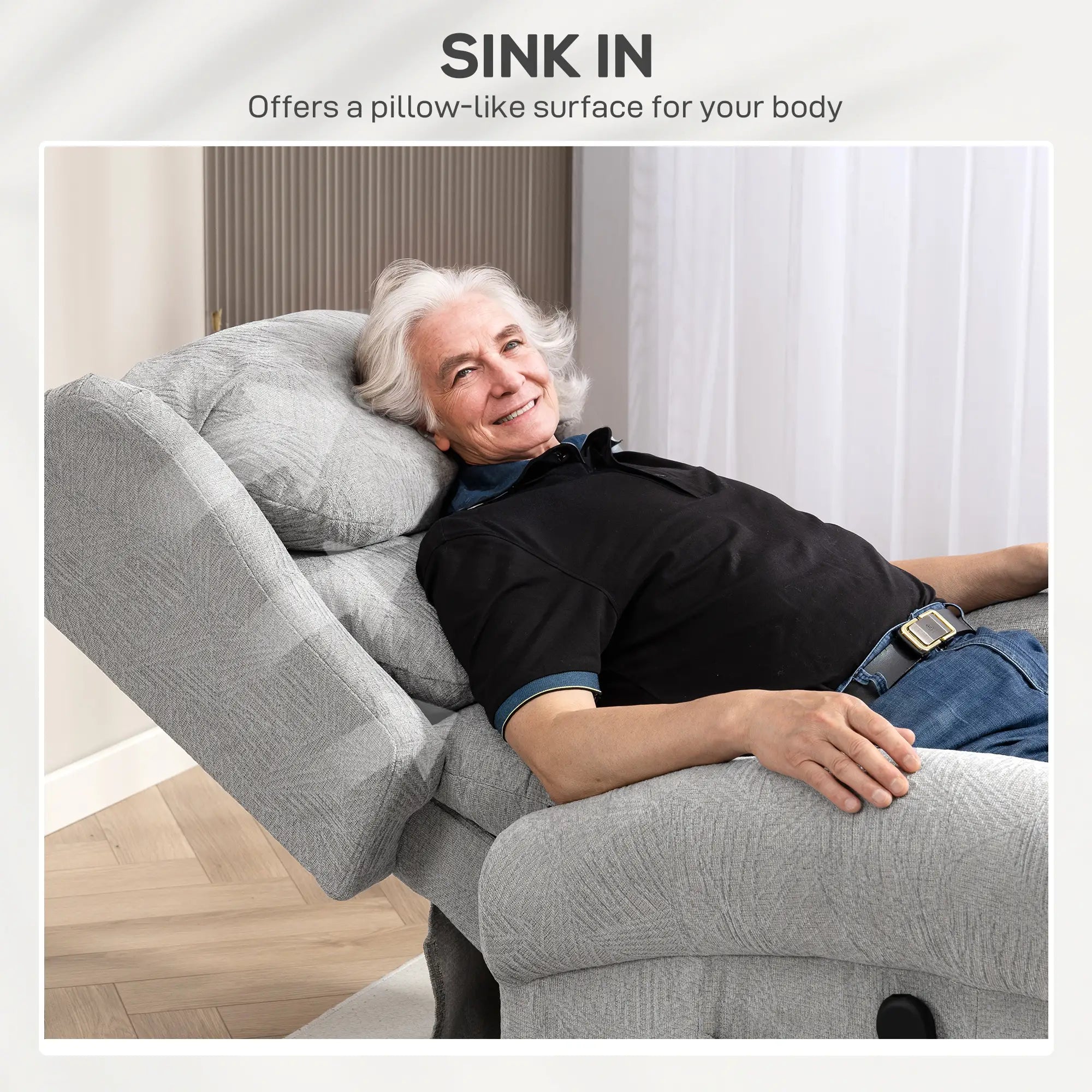 Velvet-Feel Electric Power Lift Recliner Chair for Elderly with USB Port, Remote & Footrest – Grey