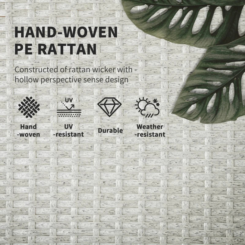 3-Piece Rattan Sun Lounger Set - Adjustable Recliner, Chaise Lounge Chair, Coffee Table - Light Grey