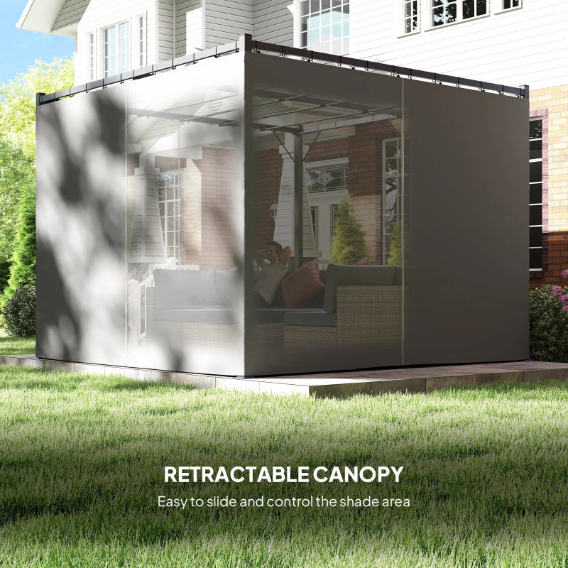 3m x 3m Canopy With Grey Curtains