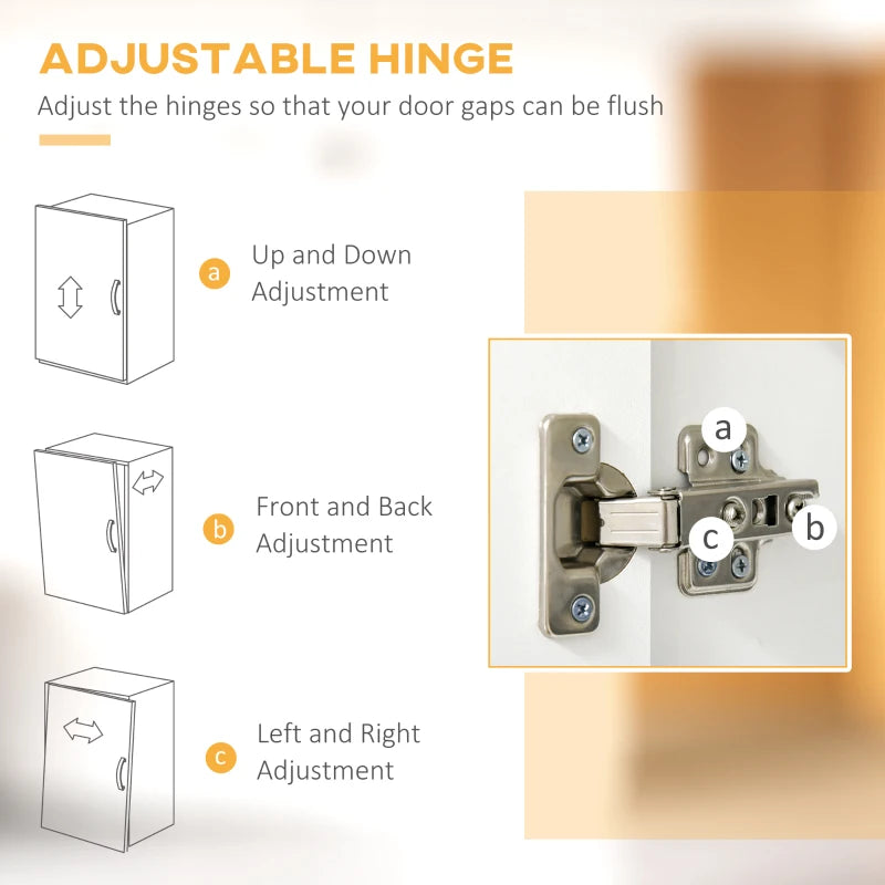 Modern White Kitchen Cupboard with Storage Cabinets, 3 Drawers & Open Countertop - Stylish Living Room Organizer