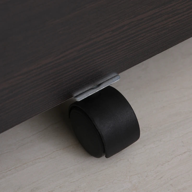 Vinsetto 2-Drawer Locking Filing Cabinet with Wheels - A4 Storage Cupboard for Home Office - Black Wood Grain