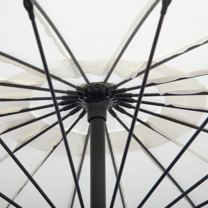 3m Cream White Cantilever Patio Umbrella with 18 Ribs & Vents