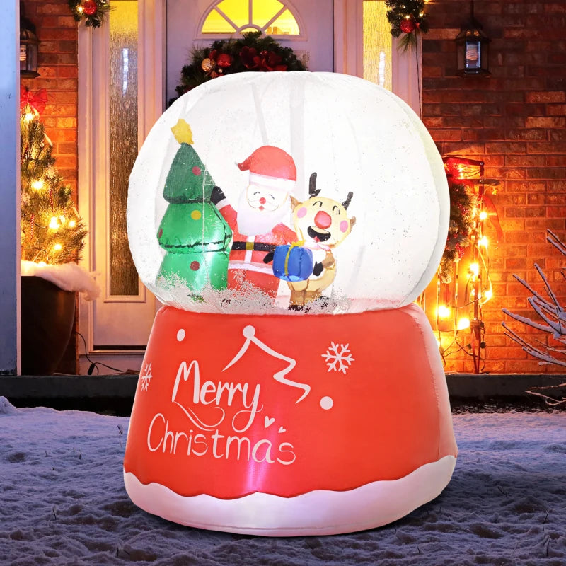 5.5ft Inflatable Snow Globe Christmas Decoration - Festive Holiday Yard Decor for Outdoor Winter Wonderland Display