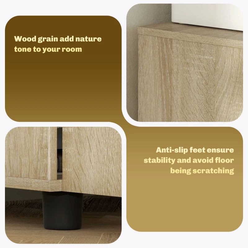 Vinsetto Two-Tier Locking Office Storage Cabinet - Stylish Oak Finish for Secure Organization and Modern Workspace