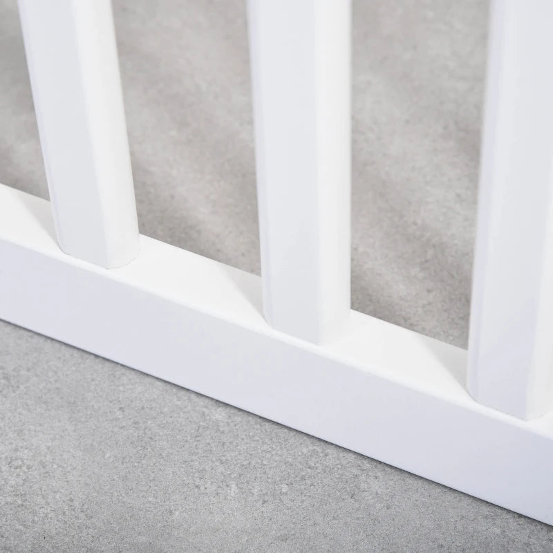 Foldable Wooden Pet Gate - Freestanding Dog Safety Barrier with Support Feet for Home Use
