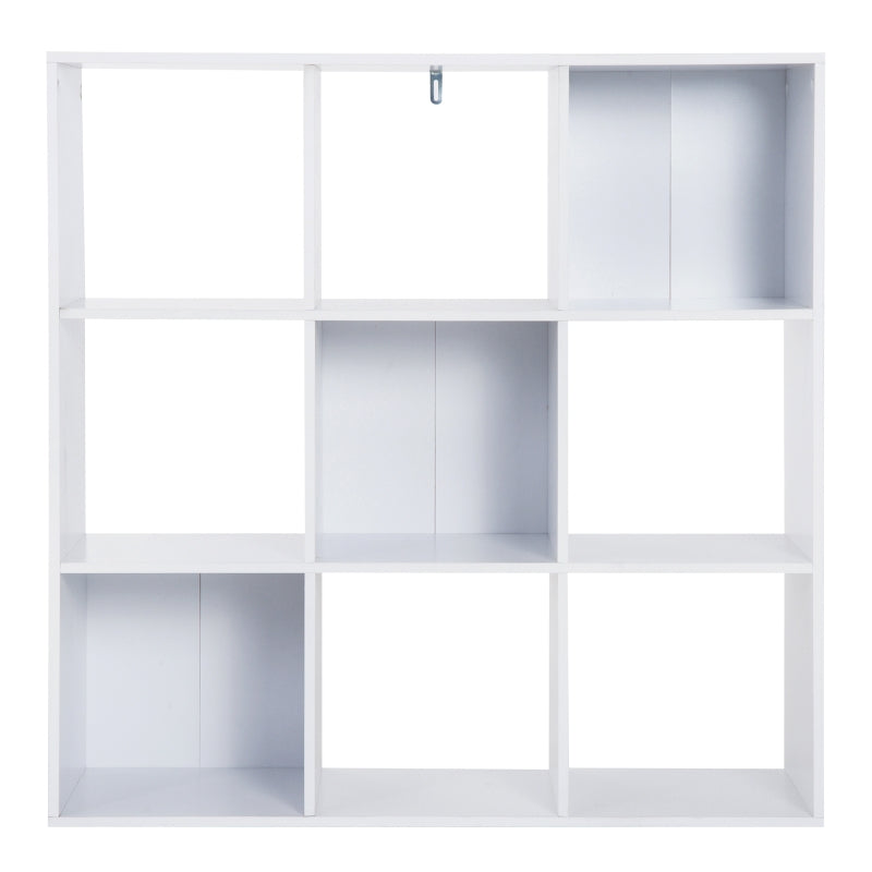 Stylish Nine-Cube Storage Shelf in White - Versatile Organizer for Home, Office, and Kids' Rooms - Perfect for Display and Storage