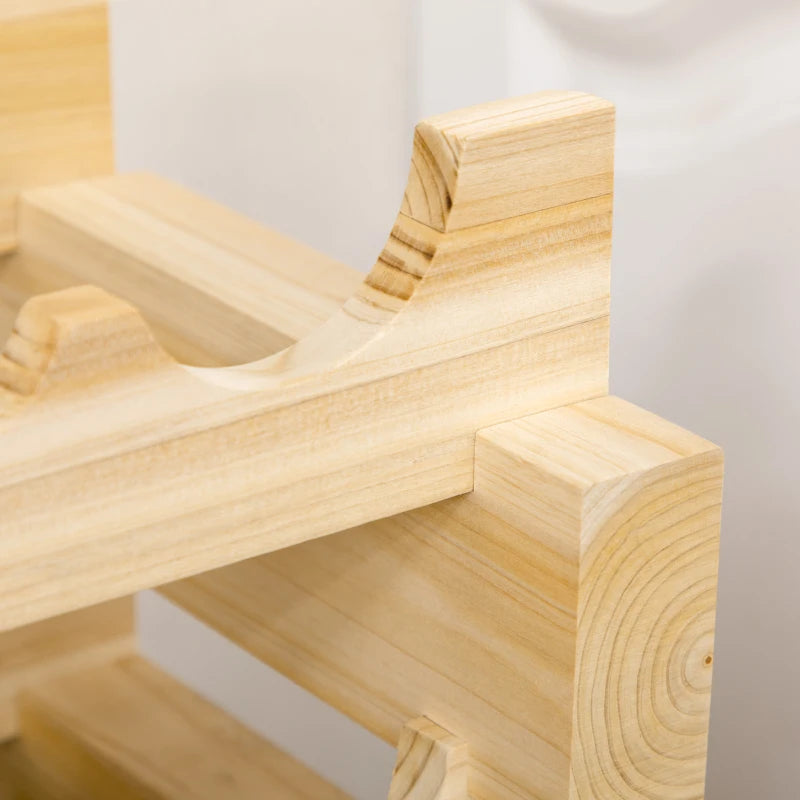 Set of 2 Natural Six-Tier Wooden Wine Racks - Holds 72 Bottles - Stylish Wine Storage Solution