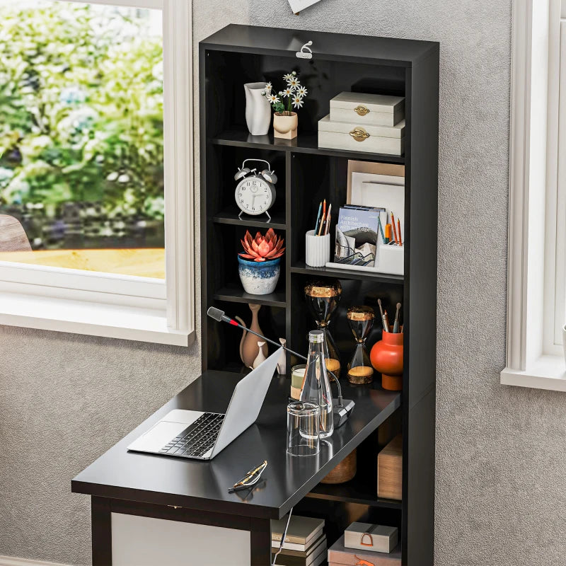 Modern Black Three-Part Work Desk with Storage and Writing Board - Stylish Home Office Furniture for Productivity