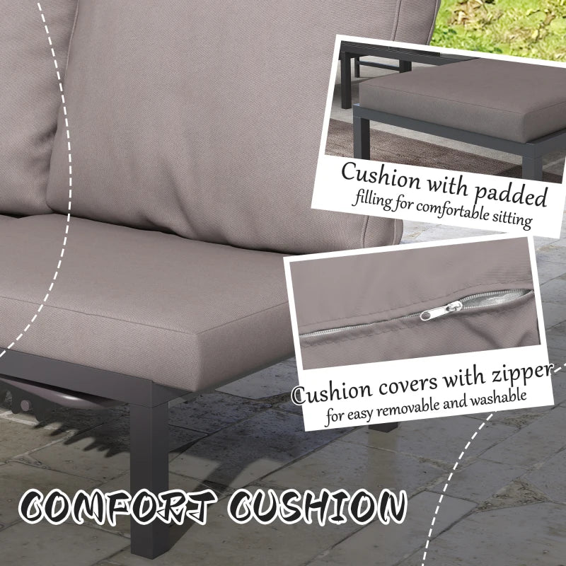 Three-Piece Aluminium Lounger Set With Reclining Backs