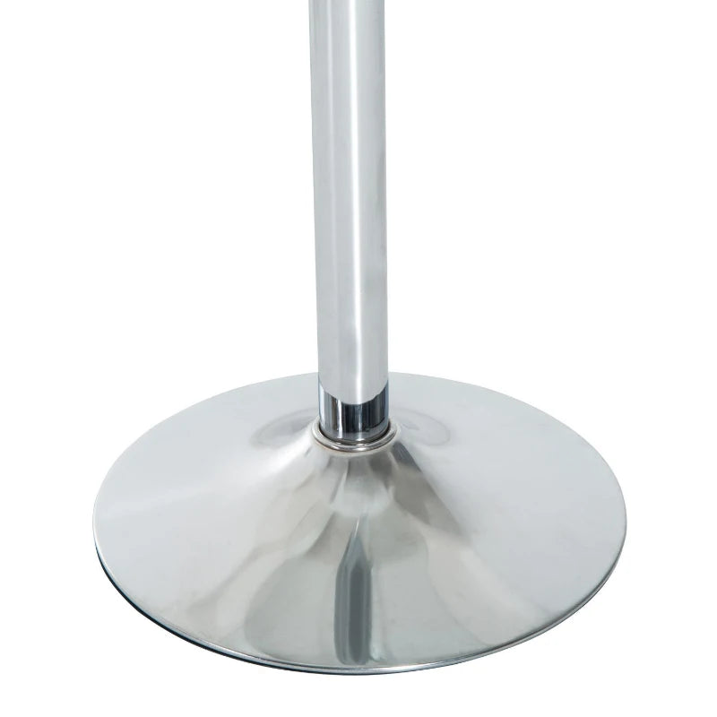 Modern Round Dining Table with Tempered Glass Top & Steel Base - Space Saving Small Bar Table for Dining Room