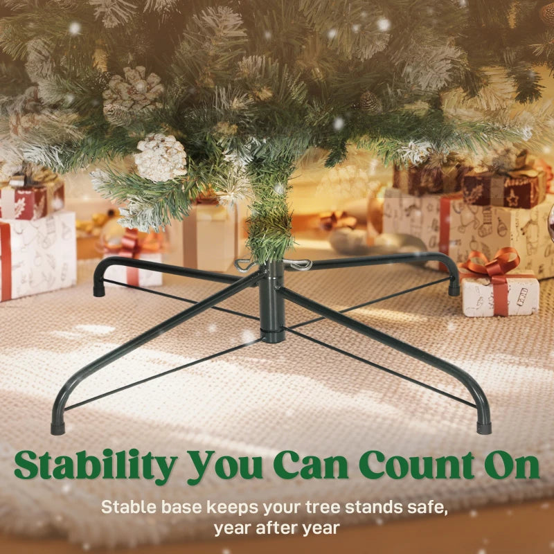 8.2 ft Snow Frosted Christmas Tree Arch - 2100 Tips, 96 Pinecones, Indoor Xmas Decor with Metal Stand