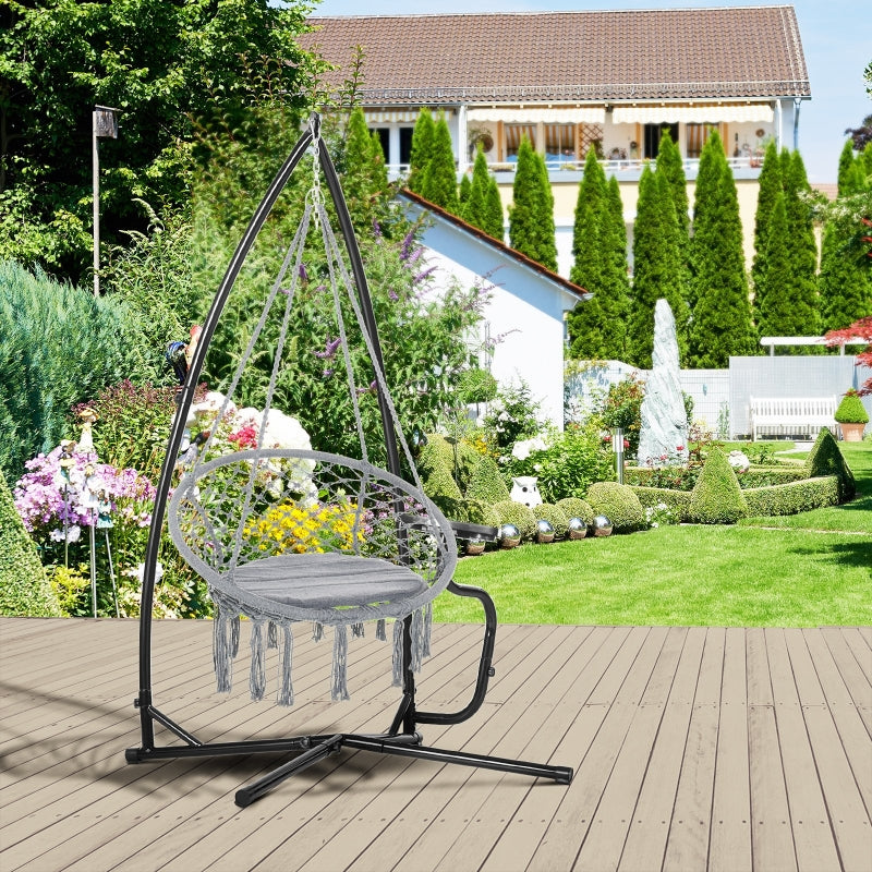 Black Metal C-Stand for Hanging Hammock Chair - Heavy Duty Construction