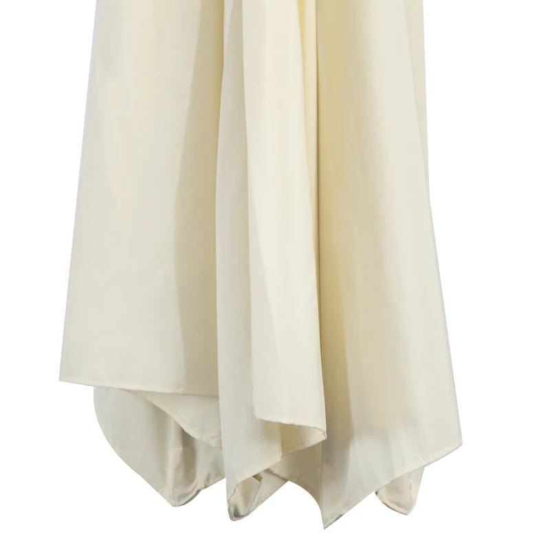 Cream White Hanging Rattan Cantilever Sun Umbrella - 3m