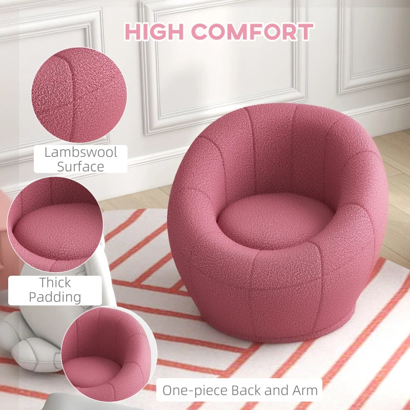 Stylish Swivel Upholstered Accent Chair for Living Room, Bedroom or Home Office in Pink