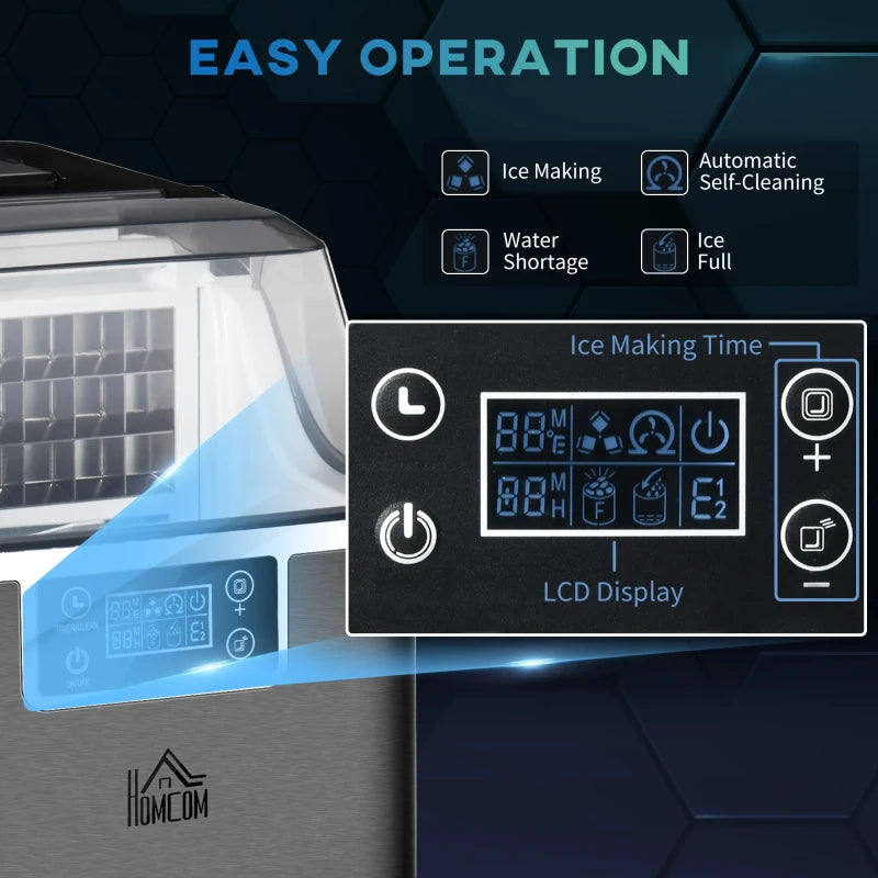 3.2L Compact Ice Maker with LCD Display and Accessories in Black