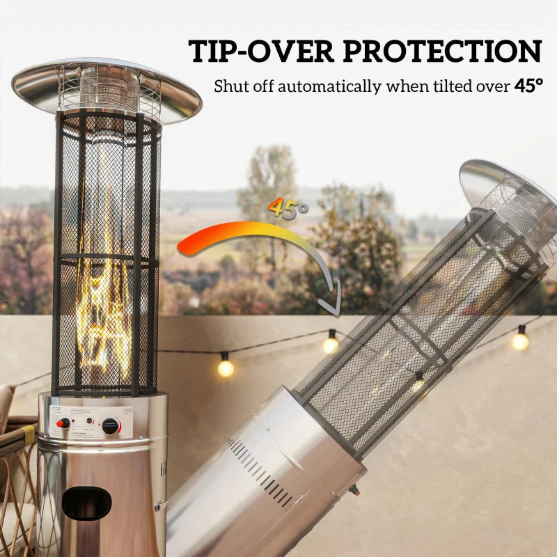 11kW Adjustable Heat Gas Patio Heater - Outdoor Heating for Patios, Gardens, and Decks