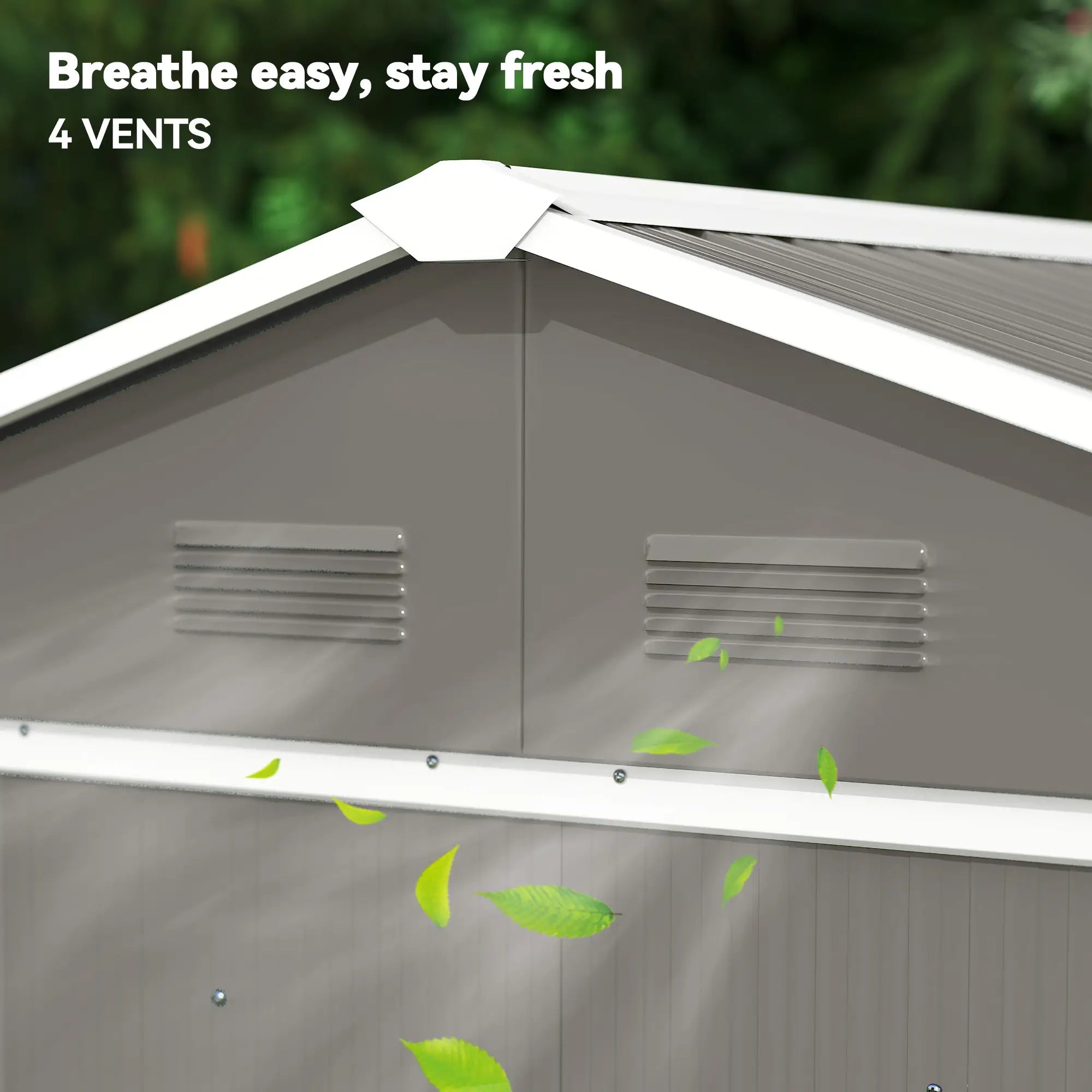 6.5ft x 3.5ft Metal Garden Storage Shed for Outdoor Tool Storage with Double Sliding Doors and 4 Vents