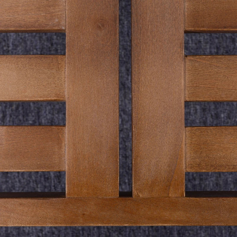 Brown Wooden Outdoor Patio Loveseat Bench with Backrest and Armrest