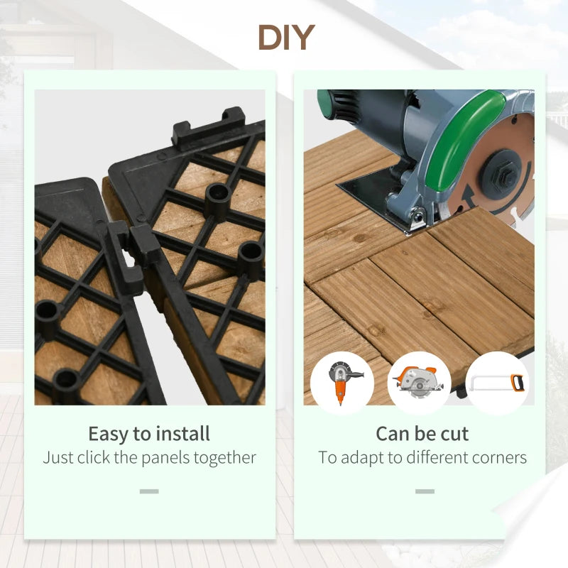 Interlocking Brown Decking Tiles (27 Tiles)