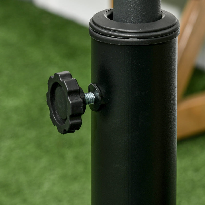 Black Resin Garden Parasol Base with Wheels and Handles, 23.5kg