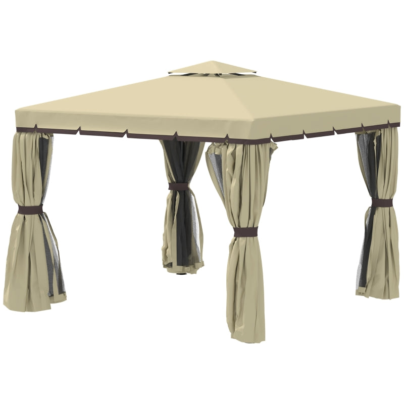Beige 3m x 3m Water Repellent Gazebo