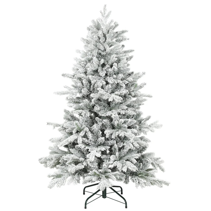 5ft Snow Flocked Artificial Christmas Tree - Realistic Holiday Decor for Festive Home Decoration
