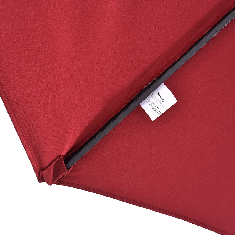 Double-Sided Wine Red Patio Parasol - 4.6m Sun Umbrella