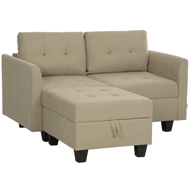 Light Brown 'L' Shape Modular Storage Sofa for Stylish Living Room Organisation