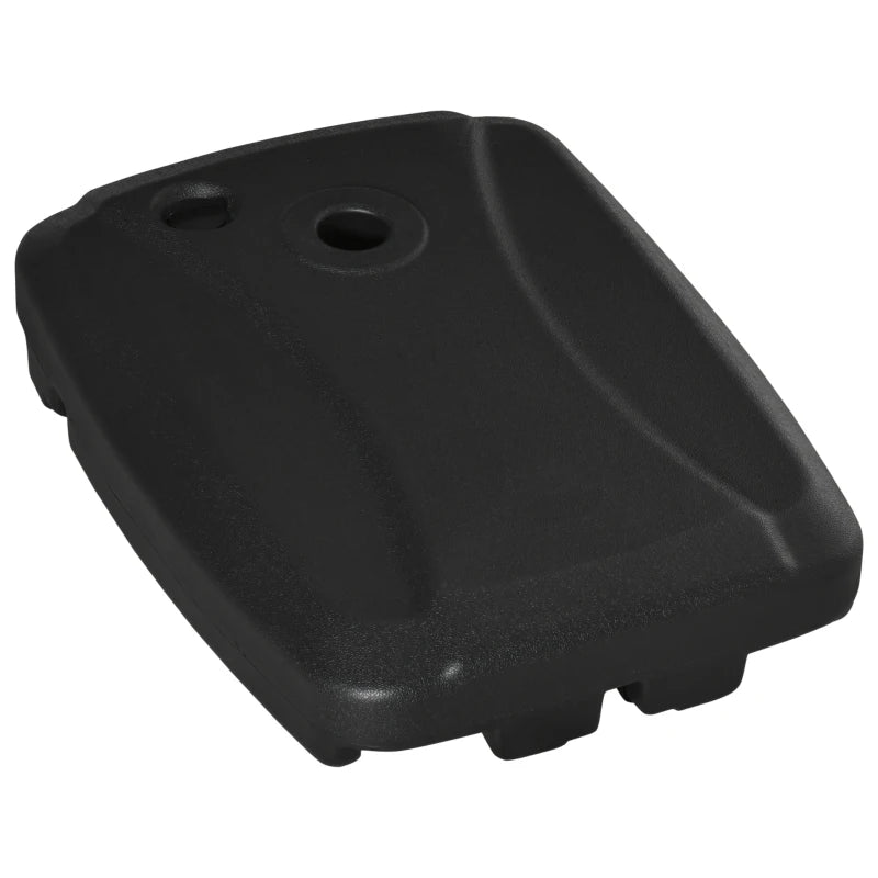 black resin patio umbrella base Outsunny 46 lbs with Wheels, Set up an oasis of shade on your patio Bass Black Outdoor Patio Round