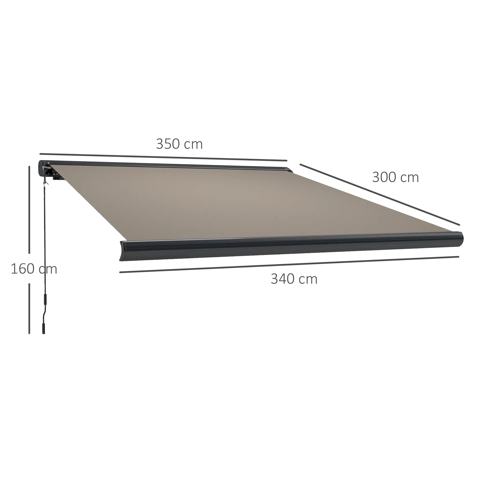 3.5m x 3m Electric Awning with Remote Controller - Aluminium Frame DIY Retractable Awning, UV50+ Sun Shade Canopy