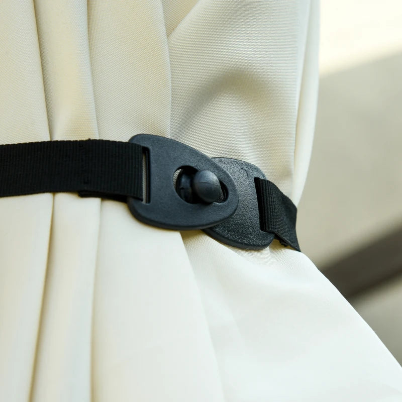 Beige Rectangular Garden Parasol with Aluminium Pole & Crank