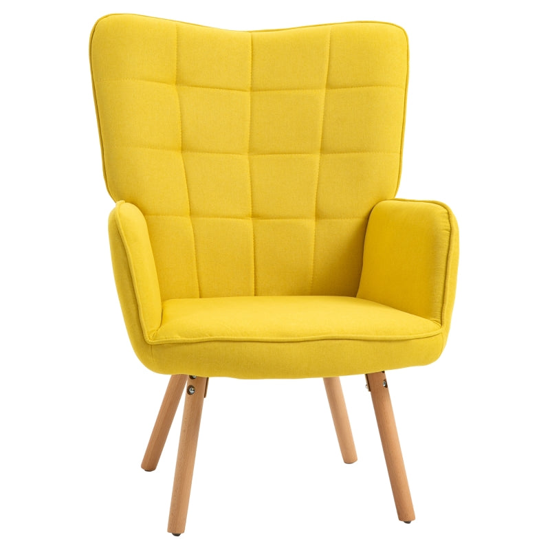 Stylish Velvet Wingback Armchair with Tufted Design and Comfortable Padding for Bedroom or Lounge