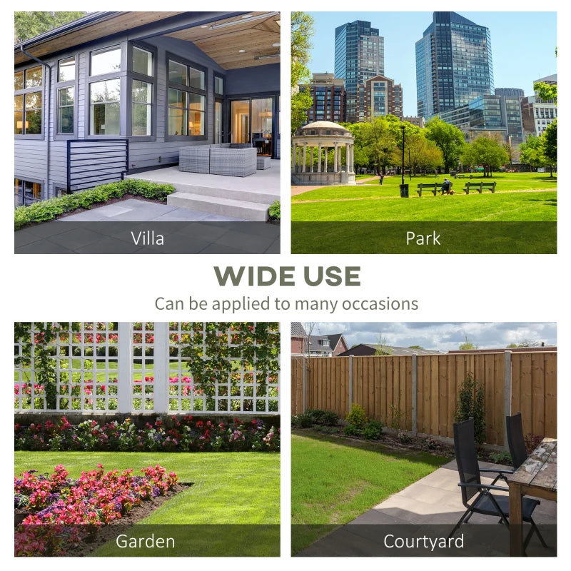 Metal Garden Loveseat Bench - 2-Seater, Decorative Backrest, Ergonomic Armrest - Black