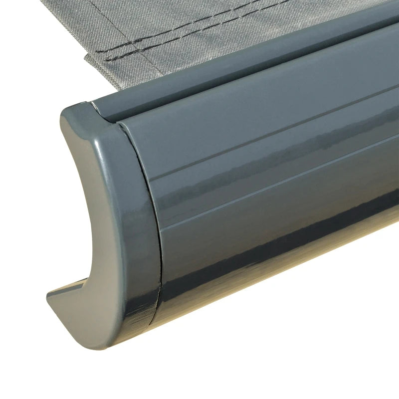 3m x 2.5m Grey Electric/Manual Retractable Canopy With LED Lights - Patio/Shop Awning
