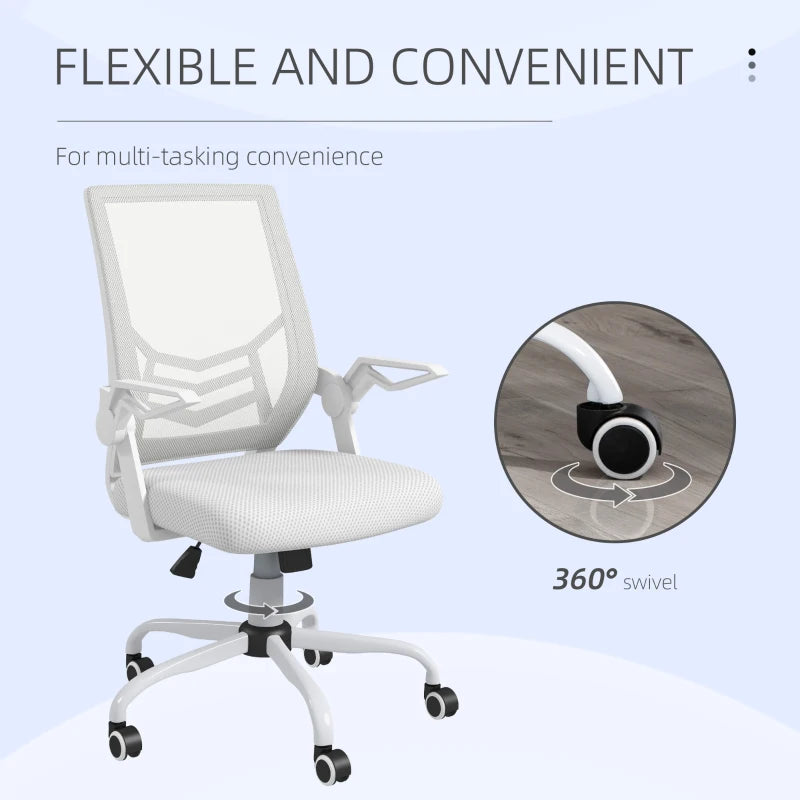 Vinsetto Ergonomic Mesh Office Chair with Flip-up Armrests and Lumbar Support for Home and Office