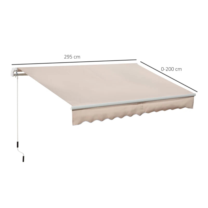 3m x 2m Beige Retractable Awning