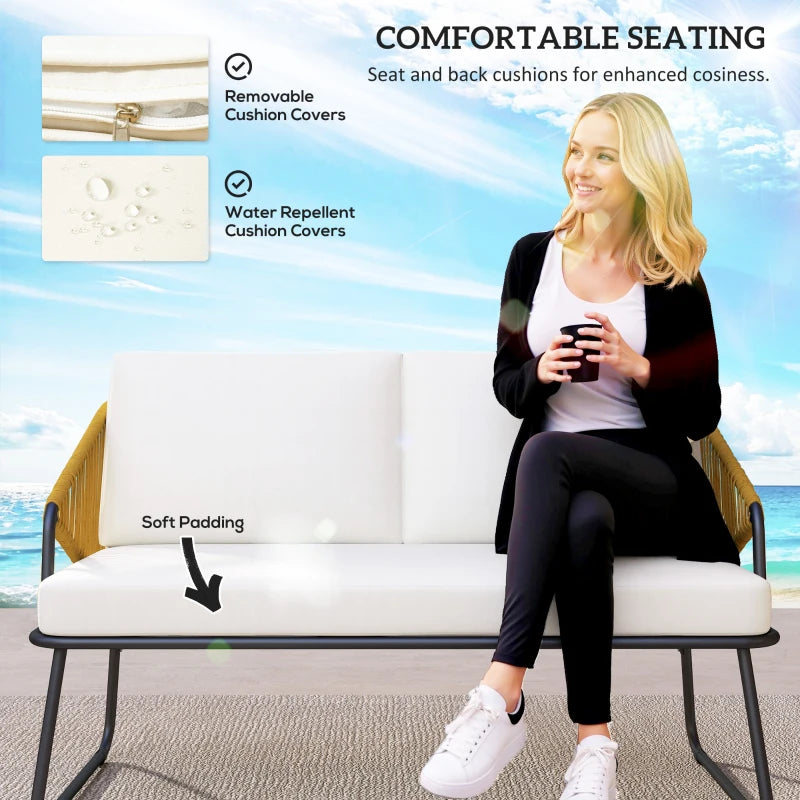 4 Piece Rattan Garden Furniture Set - Brown Rattan Chairs - Ideal for Patio, Conservatory and Balconies