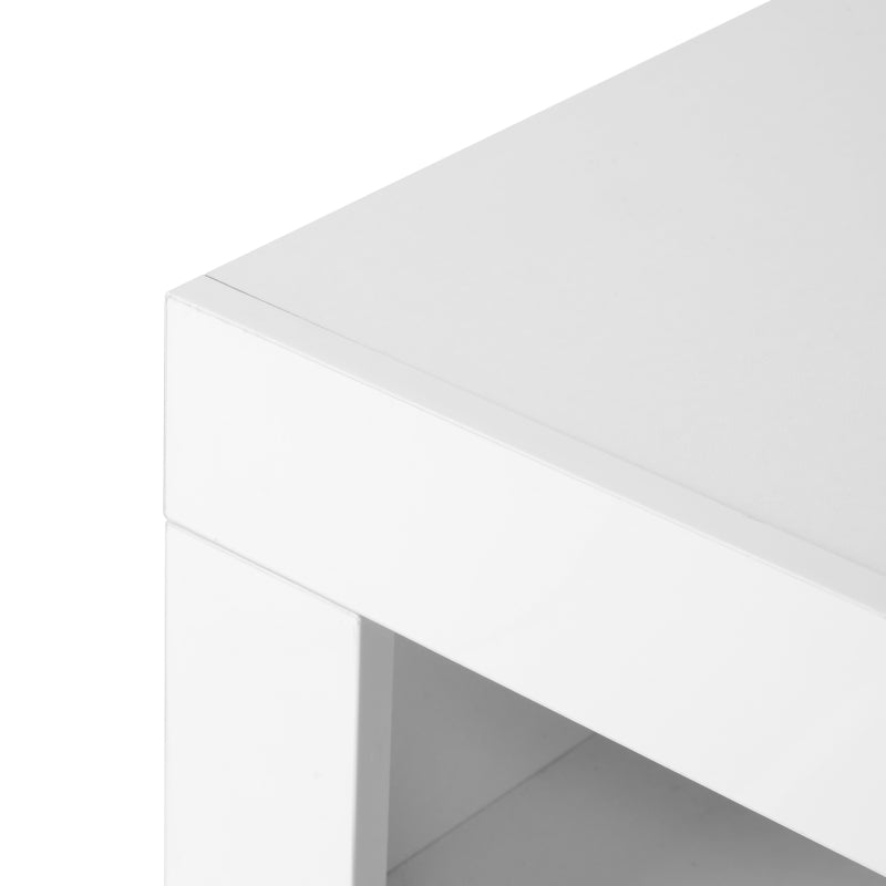 Modern White Sideboard Cabinet with LED Lights - High Gloss 3-Door Kitchen Unit, Remote Control, 130x35x95 cm