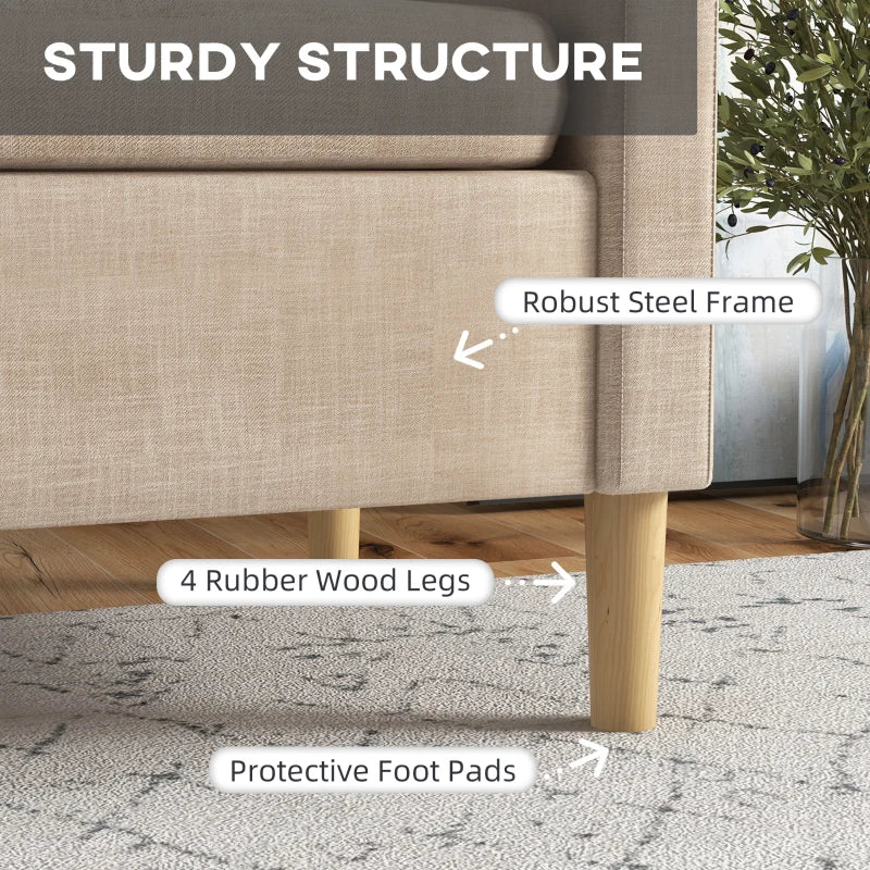 Stylish Upholstered Accent Chair for Living Room, Bedroom or Home Office - Comfy Beige Fireside Armchair