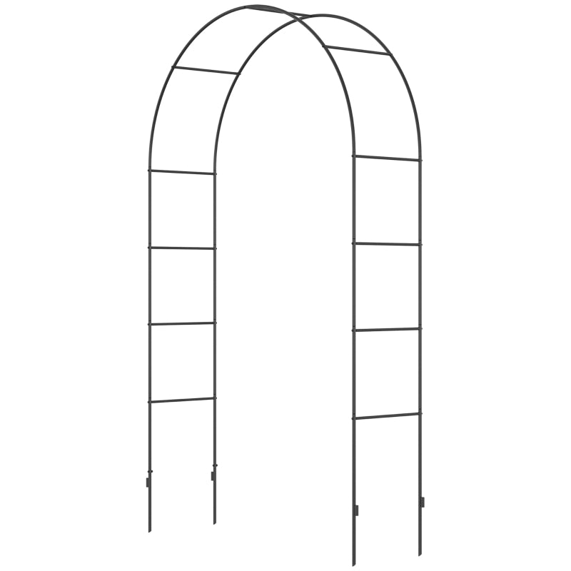Metal Garden Arch for Climbing Plants and Vines - Black Outdoor Arbor for Weddings, 140L x 40W x 240H cm