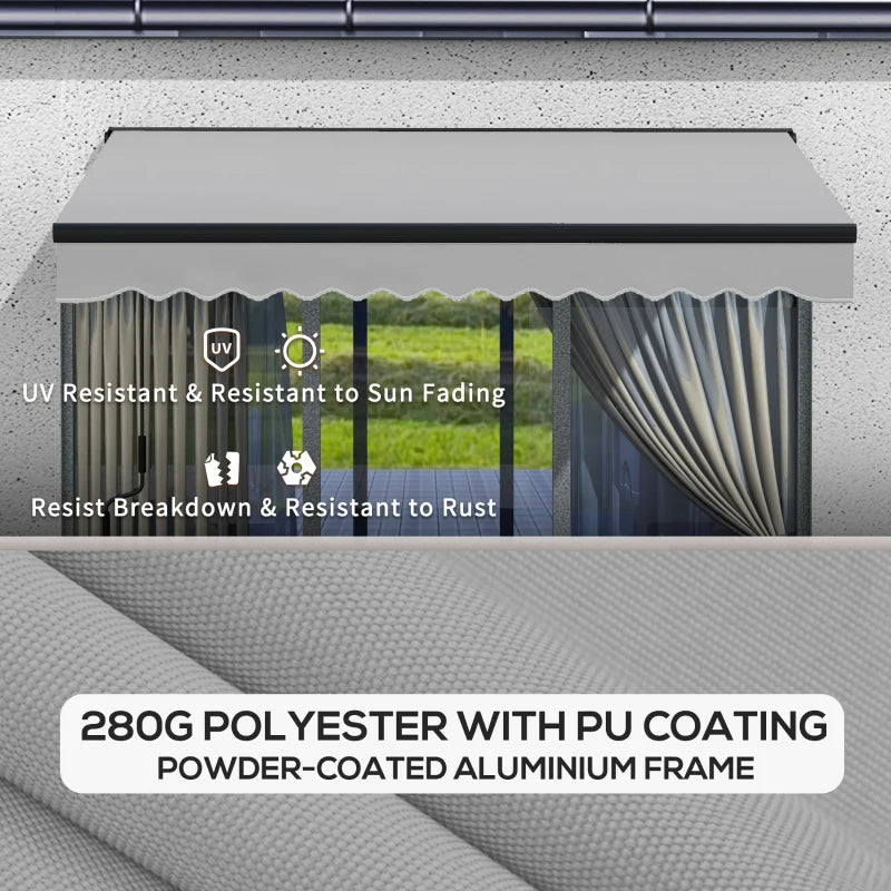 3m x 2m Grey/White Electric Awning Canopy