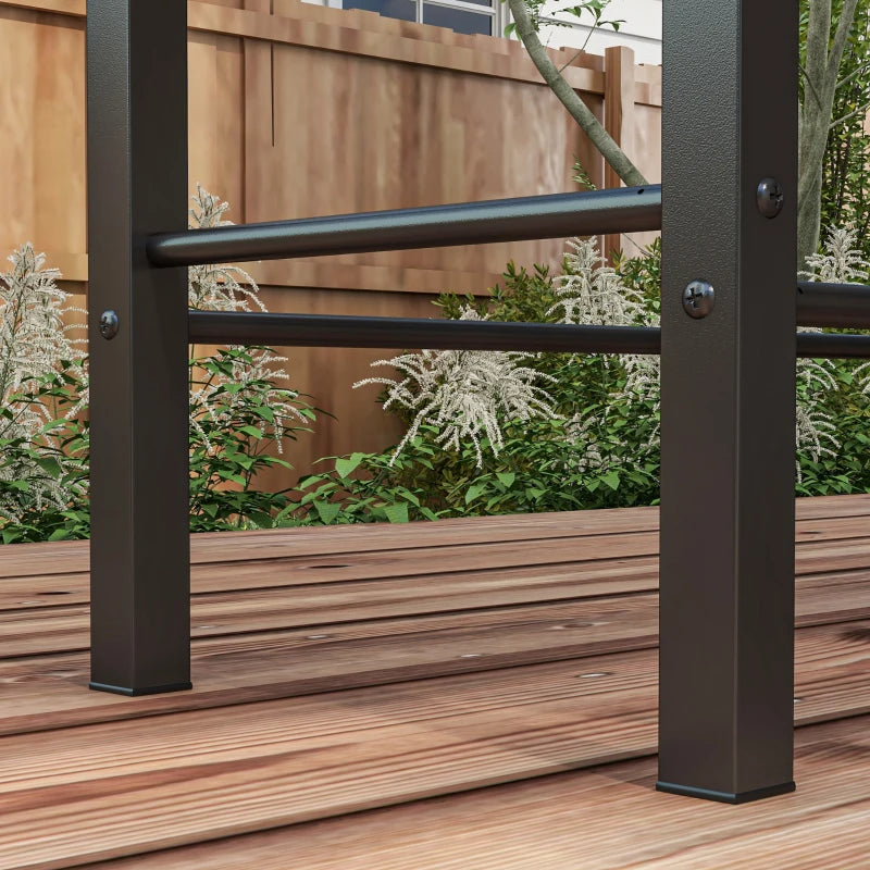 Charcoal BBQ Rotisserie Grill with 3-Level Grate & Side Shelves - Black