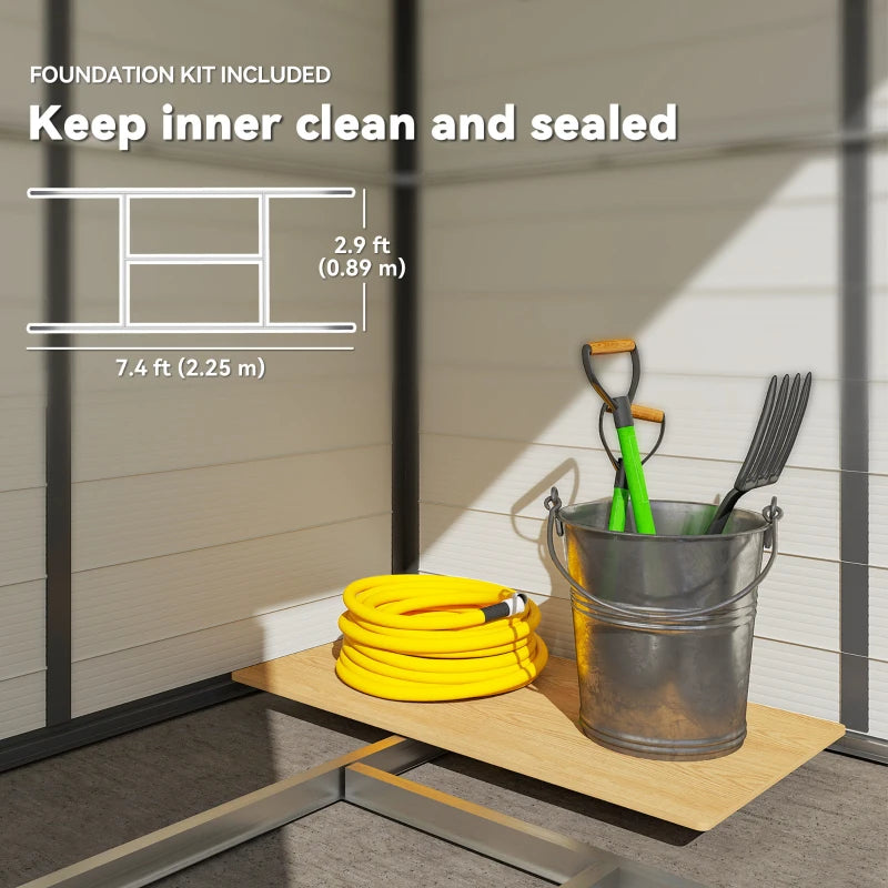 Cream White 7.9ft x 6.2ft Aluminium Frame and Plastic Walled Shed