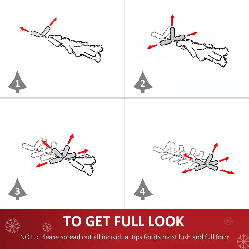 1.8m Pre-Lit Artificial Christmas Tree with 200 LED Lights, Decorative Balls & Metal Stand - Perfect Holiday Décor