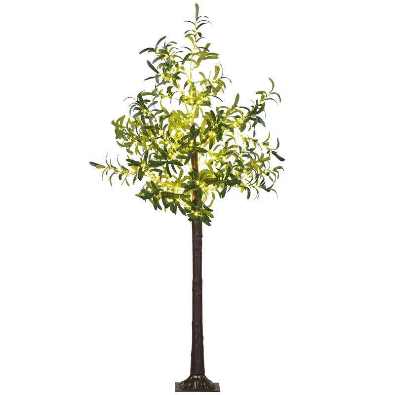 300 LED Light Decorative Artificial Olive Tree - Lifelike Green Home Decor for Indoor & Outdoor Use