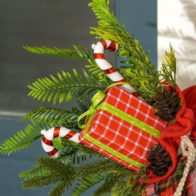 4'3" Animated Santa Claus Figure with Sound & Lights - Festive Red & Green Holiday Decoration for Christmas