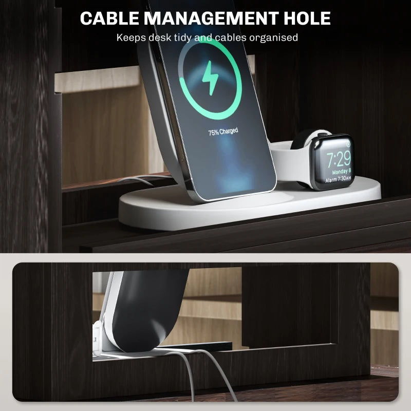 Stylish Four-Tier Desktop Organiser in Dark Brown - Perfect for Home Office, School, or Workspace Organization
