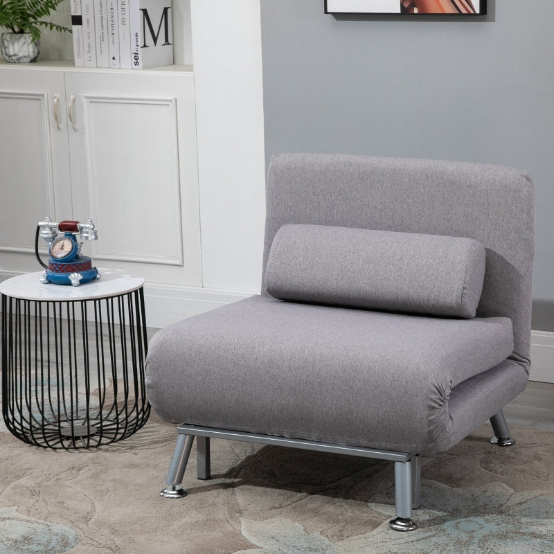Adjustable Grey Futon Sofa Chair for Versatile Comfort and Style in Any Living Space